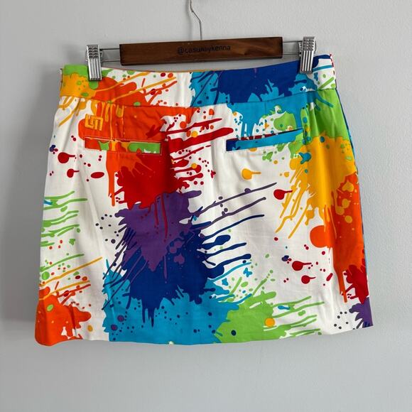 Loudmouth | Women’s Ladies Drop Cloth Paint Splatter Skort Skirt Rainbow Golf 6 - Picture 3 of 9